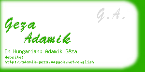 geza adamik business card