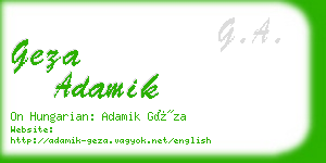 geza adamik business card